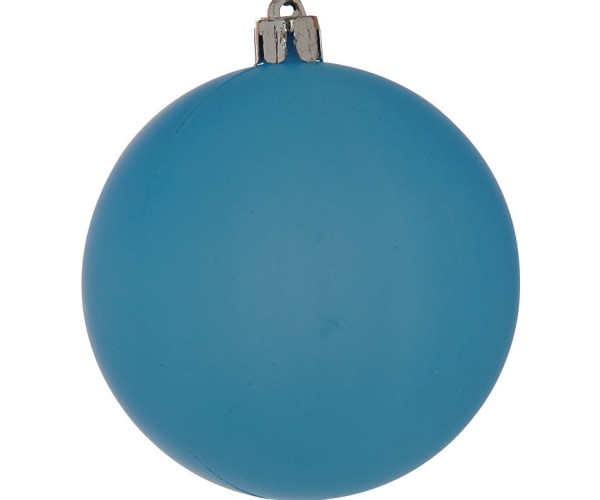 Μπλέ Πλαστική Νέον Χριστουγεννιάτικη Μπάλα 10cm,Σέτ/4
