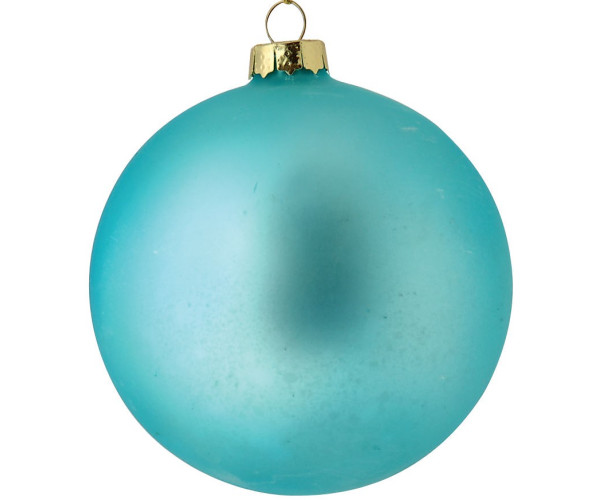 Μπλέ Γυάλινη Μάτ Χριστουγεννιάτικη Μπάλα 8cm,Σέτ/6