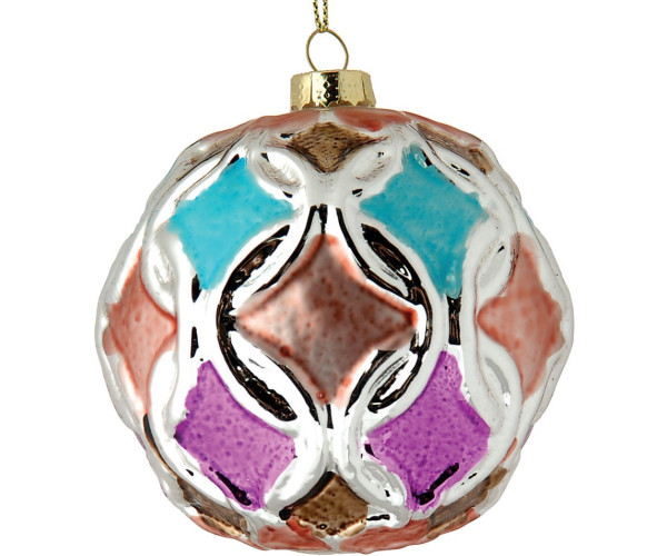 Γυάλινη Χριστουγεννιάτικη Μπάλα 8cm,Σέτ/6