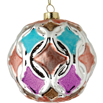 Γυάλινη Χριστουγεννιάτικη Μπάλα 10cm,Σέτ/4