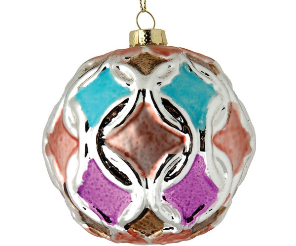 Γυάλινη Χριστουγεννιάτικη Μπάλα 10cm,Σέτ/4