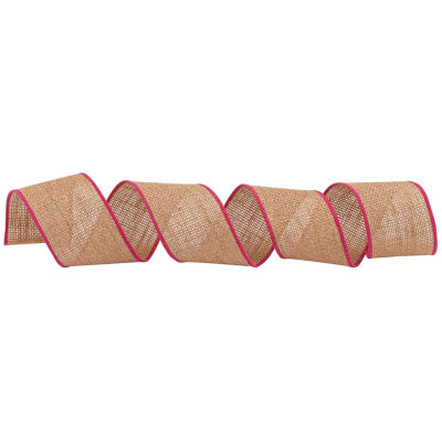 Ρόζ Χριστουγεννιάτικη Κορδέλα 8,50 Μέτρων (9 Yards)