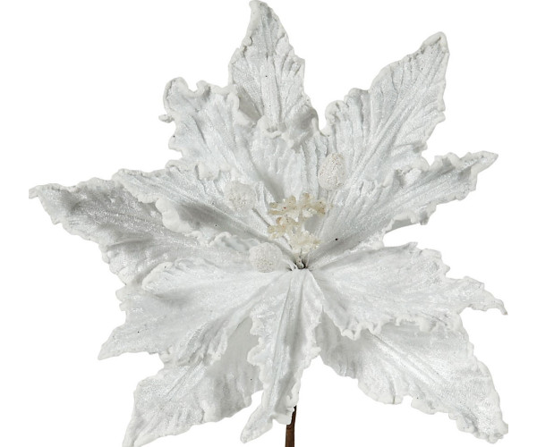 Λευκό Χριστουγεννιάτικο Λουλούδι 25cm