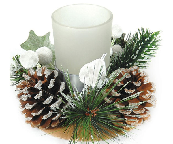 Χριστουγεννιάτικο Διακοσμητικό Κηροπήγιο 15(Η) x 12cm