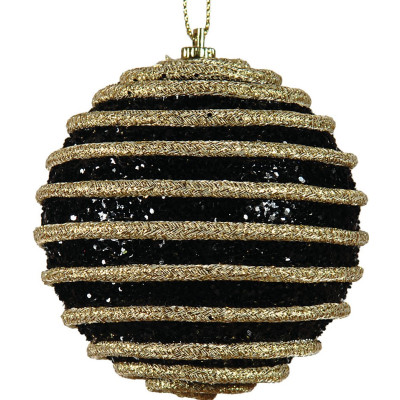 Μάυρη Χριστουγεννιάτικη Μπάλα 8cm,Σέτ/6