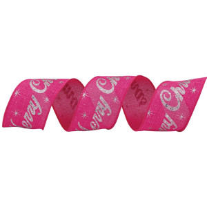 Ρόζ Χριστουγεννιάτικη Κορδέλα 8,50 Μέτρων (9 Yards)