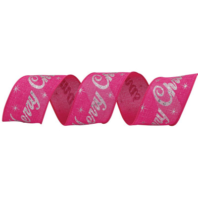 Ρόζ Χριστουγεννιάτικη Κορδέλα 8,50 Μέτρων (9 Yards)