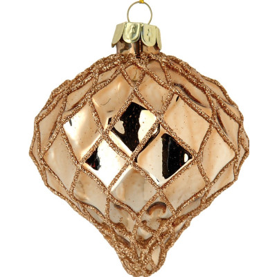Χάλκινη Γυάλινη Χριστουγεννιάτικη Μπάλα 9cm,Σέτ/6