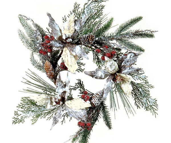 Χριστουγεννιάτικο Στεφάνι Με Γκί 40cm