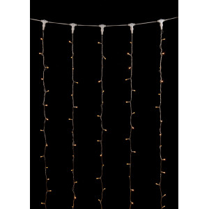 1000Led Σταθερή Συμμετρική Κουρτίνα Ip44,Με Επέκταση Δεξιά , Αριστερά , Πάνω Και Κάτω 2 x 10(h)cm,Διάφανο Καλώδιο/Θερμό Λαμπάκι (Kelvin: 2.500 - 2.800)