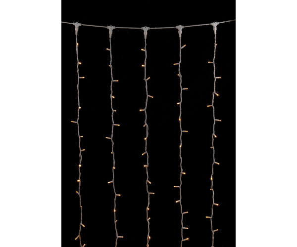 1000Led Σταθερή Συμμετρική Κουρτίνα Rubber Ip44,Με Επέκταση Δεξιά , Αριστερά , Πάνω Και Κάτω 2 x 10(h)cm,Λευκό Καλώδιο/Θερμό Λαμπάκι (Kelvin: 2.500 - 3.000)