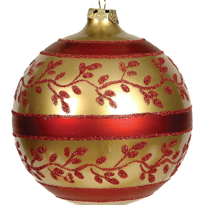 Γυάλινη Χριστουγεννιάτικη Μπάλα 10cm,Σέτ/4