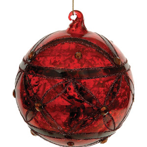 Γυάλινη Χριστουγεννιάτικη Μπάλα 10cm,Σέτ/2