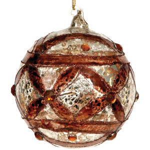 Γυάλινη Χριστουγεννιάτικη Μπάλα 8cm,Σέτ/4