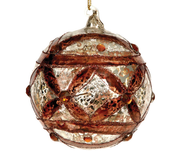 Γυάλινη Χριστουγεννιάτικη Μπάλα 8cm,Σέτ/4