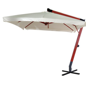 Κρεμαστή Γωνιακή Τετράγωνη Ομπρέλα 300 x 300cm ,Με Ξύλινο Κορμό