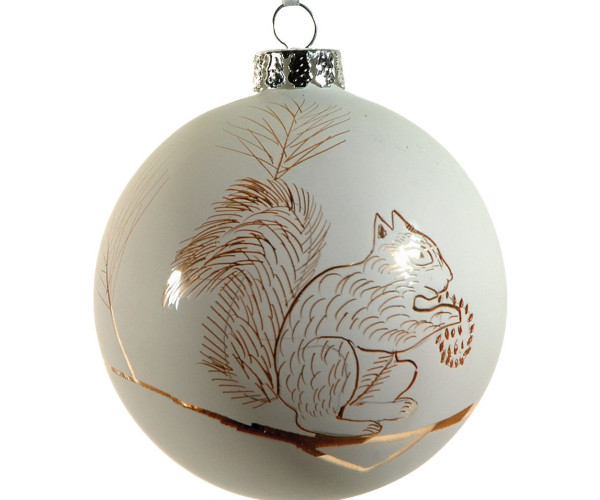 Καφέ Γυάλινη Χριστουγεννιάτικη Μπάλα 8cm,Σέτ/6