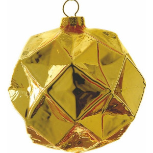 Γυάλινη Χρυσή Χριστουγεννιάτικη Μπάλα 8cm,Σέτ/6