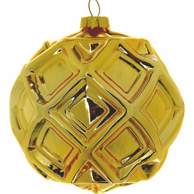Γυάλινη Χρυσή Χριστουγεννιάτικη Μπάλα 10cm,Σέτ/4