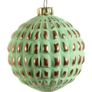 Πράσινη Γυάλινη Χριστουγεννιάτικη Μπάλα 8cm,Σέτ/6