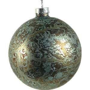Πράσινη Γυάλινη Χριστουγεννιάτικη Μπάλα 8cm,Σέτ/6