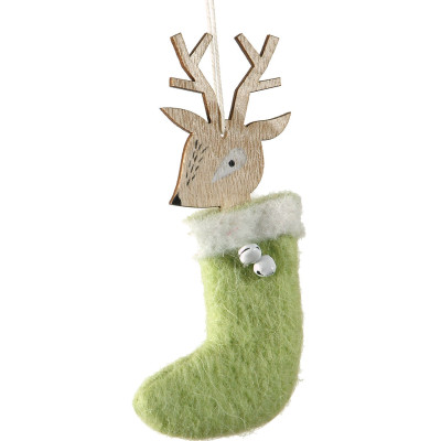 Ξύλινο Κρεμαστό Χριστουγεννιάτικο Στολίδι 7 x 15(h)cm