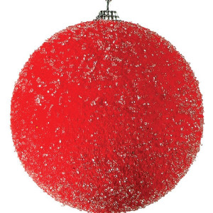 Κόκκινη Πλαστική Χριστουγεννιάτικη Μπάλα 10cm,Σέτ/6