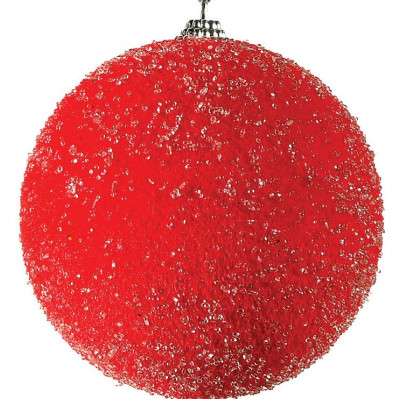 Κόκκινη Πλαστική Χριστουγεννιάτικη Μπάλα 10cm,Σέτ/6