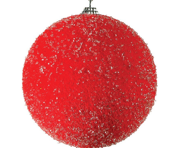Κόκκινη Πλαστική Χριστουγεννιάτικη Μπάλα 10cm,Σέτ/6