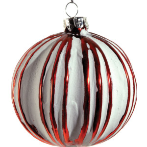 Κόκκινη Γυάλινη Χριστουγεννιάτικη Μπάλα 8cm,Σέτ/6