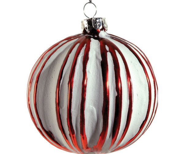Κόκκινη Γυάλινη Χριστουγεννιάτικη Μπάλα 8cm,Σέτ/6