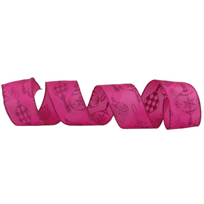 Ρόζ Χριστουγεννιάτικη Κορδέλα 8,50 Μέτρων (9 Yards)