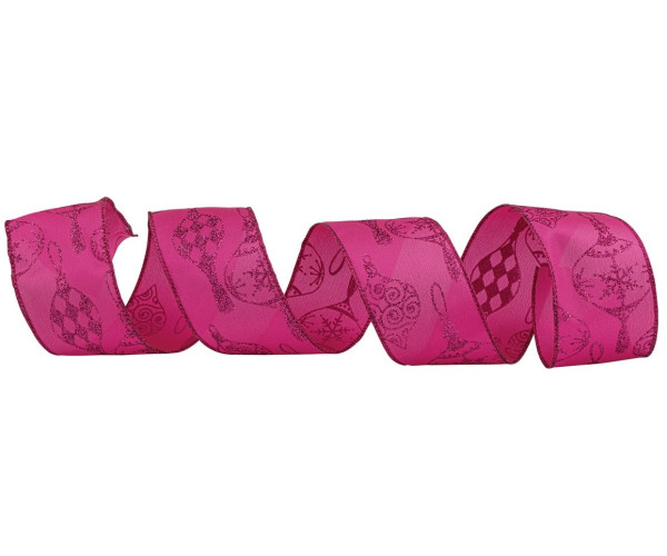 Ρόζ Χριστουγεννιάτικη Κορδέλα 8,50 Μέτρων (9 Yards)