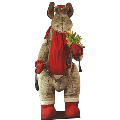 Φουσκωτός Διακοσμητικός Τάρανδος Με Μουσική 150cm