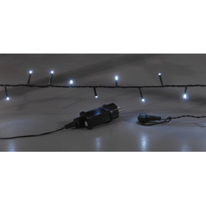 100Led Λαμπάκια Με Πρόγραμμα,Επέκταση Και Μετασχηματιστή Ip44 ,Πράσινο Καλώδιο/Λευκό Λαμπάκι 5 Μέτρα (Kelvin: 6.000 - 10.000)