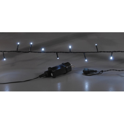 100Led Λαμπάκια Με Πρόγραμμα,Επέκταση Και Μετασχηματιστή Ip44 ,Πράσινο Καλώδιο/Λευκό Λαμπάκι 5 Μέτρα (Kelvin: 6.000 - 10.000)