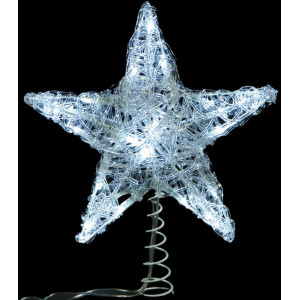 20Led Φωτιζόμενη Κορυφή Δέντρου Με Λευκό Φωτισμό,25cm