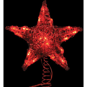 20Led Φωτιζόμενη Κορυφή Δέντρου Με Κόκκινο Φωτισμό,25cm