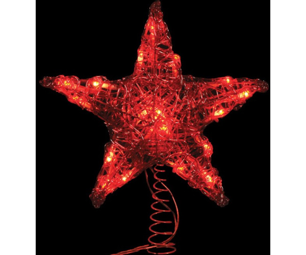 20Led Φωτιζόμενη Κορυφή Δέντρου Με Κόκκινο Φωτισμό,25cm