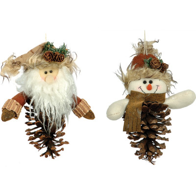 Λούτρινα Κρεμαστά Χριστουγεννιάτικα Στολίδια 17cm ,Σετ 2 Τεμαχίων