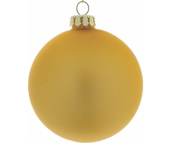 Γυάλινη Χρυσή Γυαλιστερή - Μάτ Χριστουγεννιάτικη Μπάλα 8cm,Σέτ/4