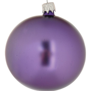 Μώβ Γυάλινη Χριστουγεννιάτικη Μπάλα 8cm ,Σέτ/6 ,2 Σχέδια