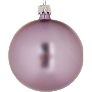 Μώβ Γυάλινη Χριστουγεννιάτικη Μπάλα 10cm ,Σέτ/4 ,2 Σχέδια