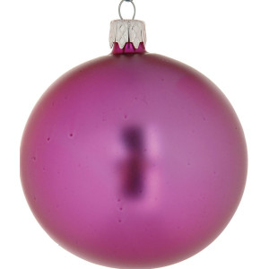 Μώβ Μάτ-Γυαλιστερή Γυάλινη Χριστουγεννιάτικη Μπάλα 10cm ,Σέτ/4