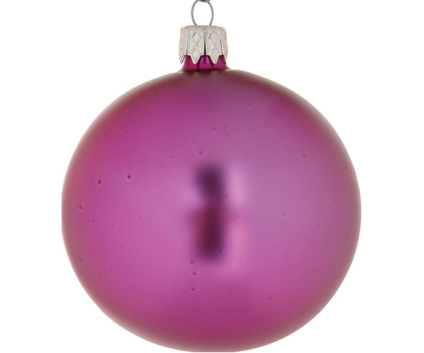 Μώβ Μάτ-Γυαλιστερή Γυάλινη Χριστουγεννιάτικη Μπάλα 10cm ,Σέτ/4