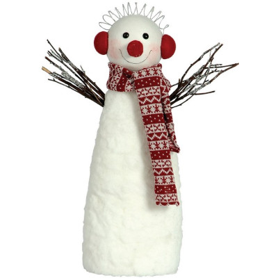 Λούτρινος Διακοσμητικός Χιονάνθρωπος 52(h)cm