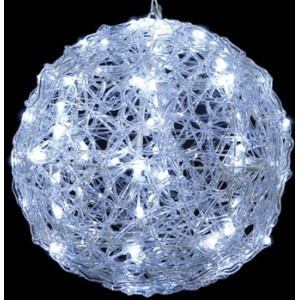 100Led Φωτιζόμενη Ακρυλική Μπάλα Με Ψυχρό Φωτισμό Και Μετασχηματιστή Ip44,35cm
