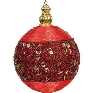 Κόκκινη Πλαστική Χριστουγεννιάτικη Μπάλα 10cm,Σέτ/4
