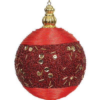 Κόκκινη Πλαστική Χριστουγεννιάτικη Μπάλα 10cm,Σέτ/4
