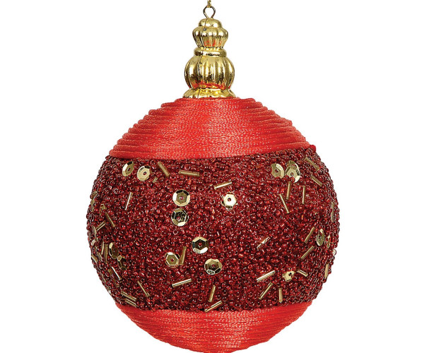 Κόκκινη Πλαστική Χριστουγεννιάτικη Μπάλα 10cm,Σέτ/4